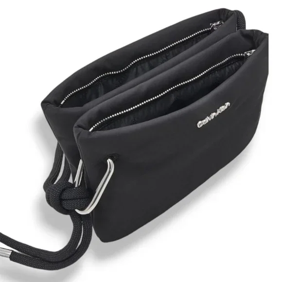 Calvin Klein Roped Recycled Crossbody Bag in Black & Silver BNWT - Picture 3 of 16